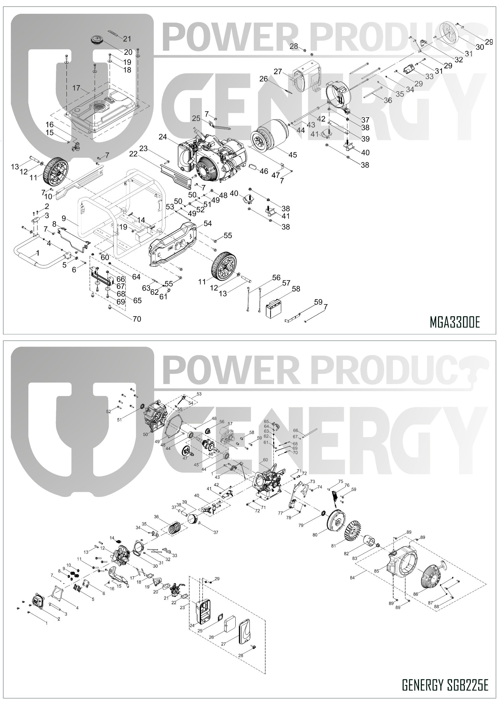 Vue Eclatee Generateur MG3300E